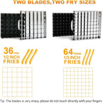 French Fry Cutter with 2 Blades, Professional Potato Cutter Stainless Steel, Potato Slicer French Fries, Press French Fries Cutter for Potato