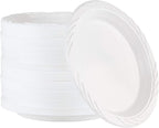 PLASTICPRO 200 Count Disposable 9 Inch White Plastic Dinner Plates large
