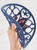 SMARTAKE 3 Set Silicone Trivet Mats, Multi-Use Carved Trivet Mat, Insulated Non-Slip Durable Kitchen Mats, Flexible Modern Kitchen Table Mat, for Hot Dishes, Pots, Dining Countertop, Navy Blue