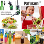 Pafusen 6 Pack Liquor Bottle Pourers, Liquor Pour Spout for Liquor Bottles, Stainless Steel Olive oil Dispenser Spout, Alcohol Pourer Spouts Dust Caps Covers, Sliver