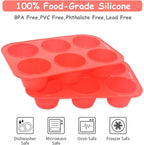 Silicone Large Muffin Pan 2 Pack,6 Cup Large Silicone Cupcake Pan,Non-Stick Jumbo Muffin Pans,Food Grade Cupcake Molds,Perfect for Egg Muffin,Big Cupcake