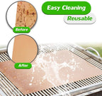 Renook Grill Mats for Outdoor Grill, Set of 6 Copper Grill Mat, Non-Stick and Reusable BBQ Copper Sheets for Gas Grilling Charcoal Electric Barbecue Cooking Accessories, PFOA Free, 15.75 X 13in