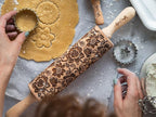 LOVE BIRDS Embossing Rolling Pin – Laser Engraved Dough Roller with hearts and birds pattern. Great for cookies, clay crafts, and a charming gift. By Algis Crafts