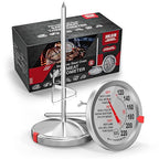 2 Pack Stainless Steel Meat Thermometer, Safe Leave in Oven, 2.5-in Extra-Large Dial Food Thermometer for Cooking, Temperature Probe for Baking, Steak, Turkey - Kitchen Gadgets - Silver