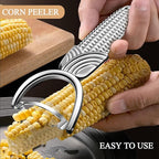 Stainless Steel Corn Peeler for Corn on the Cob Corn Kernel Stripper Remover Dishwasher Safe