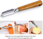 Vegetable Peeler for Potato, Apple, Fruit, Carrot, Veggie, kitchen, Y-Shaped and I-Shaped Peelers with Acacia Wood Ergonomic Non-Slip Handle(2PCS)