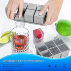 Large Ice Cube Tray for Whiskey, HANCELANT Big Silicone Square Ice Cube Mold with Removable Lid, 2'' Huge Square Ice Cubed Tray for Whisky and Cocktail