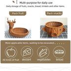 hand-woven round rattan basket storage basket storage box ornaments decorative basket multifunctional picnic food bread basket fruit gift basket key basket. (squirrel)