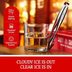 Clear Craft Ice Cube Maker – Square Ice Cube Mold makes 10 Large 2" Crystal Clear Ice Cubes for Whiskey, Cocktails – Slow Melting, Easy Release, Large Ice Cube Tray