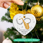 Personalized Saxophonist Christmas Ceramic Ornament 2025, Custom Text Name & Year Saxophone Player Xmas Ornament, Saxophone Musical Instrument Ornaments for Xmas Tree, Gifts for Music Lovers