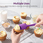 U-Taste Silicone Baking Spatula Set: 480ºF High Heat Resistant, Food Grade Flexible Rubber Kitchen Cooking Mixing Scraper, Food Grade Seamless Utensil for Nonstick Cookware Set of 3 (Purple)