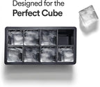 Glacio Ice Cube Molds – Large Silicone Ice & Sphere Mold Combo with Built-In Easy-Fill Funnel 2-Inch Round & Square Whiskey Ice Molds for Cocktails & Bourbon
