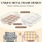 Vinino 2Packs Silicone Muffin Pans for Baking with Metal Reinforced Frame, 12 Cups Regular and 6 Cups Jumbo Nonstick Cupcake Pan, BPA Free Oven Dishwasher Safe Baking Mold for Muffins Cupcakes