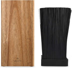 Navaris Wooden Kitchen Knife Block - Universal Bristle Knife Holder Storage Stand - Acacia Wood Knife Block - Upright Design 9.4 x 4.7 x 4.7 inches