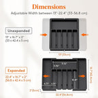Lifewit Deep Silverware Drawer Organizer for Kitchen, Expandable Utensil Tray, Adjustable Flatware Cutlery Holder, Large Plastic Kitchen Storage for Spoons Forks Knives, 22.4 x 16.7 x 2 inches, Black