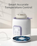 GROWNSY Bottle Warmer, 8-in-1 Fast Baby Bottle Warmer for Breastmilk or Formula, Smart Temperature Control and Automatic Shut-Off Milk Warmer, Baby Essentials for Newborn- Purple