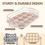 Vinino 6-Piece Baking Pans Set Nonstick, Bakeware Set includes Silicone Muffin, Loaf, Cake Pans with Metal Reinforced Frame. And includes Carbon Steel Roasting Pan, Cookie Sheet for Oven