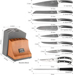 Knife Set, NANFANG BROTHERS 15-Piece Damascus Kitchen Knife Set with Block, ABS Ergonomic Handle for Chef Knife Set, Carving Fork, Disconnect-type Knife Block Set