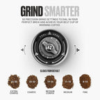 VSSL Java G45 Manual Coffee Grinder | Coffee for Camping | Bean Grinder | Travel Pour Over | Stainless Steel Conical Burr | ~ 45 Gram Capacity | Extendable Grind Handle | 50 Grind Settings | Black
