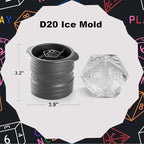 Nax Caki D20 Dice Ice Mold, DND Gamer Gifts for Men Women, Cool Christmas Stocking Stuffers Ideas for Adults TTRGP Lover, Large Silicone D&D Accessories Ice Cube Tray for Cocktails,Bourbon,Whiskey