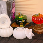 Actvty Halloween Resin Molds - 2 Pcs Pumpkin Jar Silicone Molds With Witch Lid for Casting, Craft DIY, Jewelry, Candy Storage Container