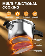 WantJoin Pressure Cooker, 11 Quart Stainless Steel Pressure Canner, Induction Compatible Cookware with Spring Valve Safeguard Devices,Compatible with Gas & Induction Cooker