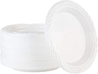 PLASTICPRO 100 Count Disposable 6 Inch White Plastic Dessert Plates
