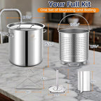 ARC Advanced Royal Champion 40QT Stainless Steel Stockpot for Seafood Crawfish Crab Boil Turkey Fryer Pot with Basket Divider and Hook, Crab Lobster Shrimp Outdoor Cooking and Home Brewing