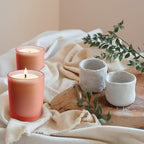 Thick Candle Jars for Making Candles 12 Pcs, 7 OZ Empty Jars with Wood Lids for Candle Making, Sample Container, Frosted Pink