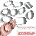 Frame Cookie Cutters 10pcs Stainless Steel Plaque Cookie Cutter Difference Shapes, DIY Fondant Cutters Tiles Metal Pancake Molds for Biscuit Wedding Baking Decorations Holiday Birthday Party