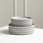 Stone Lain Haven Stoneware 24-Piece Dinnerware Set, Grey - Plates and Bowls Sets for 8, Elegant Dish Set, Includes Dinner Plates, Salad Plates Cereal Bowls, Microwave & Dishwasher Safe