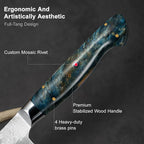 KAWAHIRO Japanese Chef Knife with SG2 Powder Steel, 8.27 inch Professional Gyuto Knife, Hand Forged Kitchen Knife with Premium Stabilized Wood Handle and Wood Gift Box