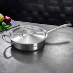 Fissler M5 Pro-Ply 5-ply Stainless Steel Sauté Pan, 3 Quart, with Metal Lid