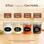 ComSaf 8oz Small Airtight Glass Jars Set of 6 with Lid Food Storage Jar Round, Mini Storage Container with Clear Preserving Seal Wire Clip Fastening for Kitchen Canning, Jam, Spice, Honey, Mason Jars
