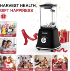 Glass Blenders for Kitchen with 750W, 54Oz. Countertop Blender Glass Jar Food Processor Combo, BPA-Free Blender for Smoothies, Ice Crush,Nuts, Frozen Drinks and Fruits (Black)