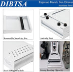 Espresso Knock Box Drawer, Stainless Steel High Bearing Capacity Coffee Knockbox For Home and Commercial Use, Middle Size 13.77 x 9.84 x 3.54 inch (White)