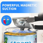 Manual Can Opener，Commercial Can openner，Can Opener Heavy Duty with Ergonomic Soft Grip Handles and Magnetic Lid Lifter for Large Cans, Seniors ，Stainless Steel, Black