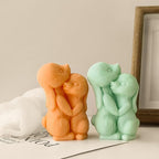 Couple Rabbit Candle Mold - Resin Casting Silicone Molds for Home Decor & Candle Making Wave Spiral Mold