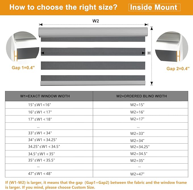 Persilux Cordless Zebra Blinds for Windows (35" W X 64" H, Grey) Free-Stop Roller Windows Shades Dual Layer Light Control for Day and Night, Light Filtering Sheer Shades for Home, Easy to Install