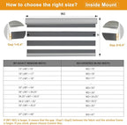 Persilux Cordless Zebra Blinds for Windows Free-Stop Roller Windows Shades (34" W X 64" H, Grey) Dual Layer Light Control for Day and Night, Light Filtering Sheer Shades for Home
