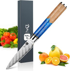 Classic Paring Knife 3.5 Inch, Japanese VG10 Steel Damascus Fruit Knife, Sharp Small Kitchen Knife with Gift Box and Resin Wood Handle,Ideal Birthday Gift for Men and Women