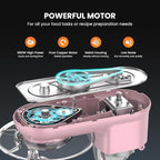 VIVOHOME Stand Mixer, 660W 10 Speed 6 Quart Tilt-Head Kitchen Electric Food Mixer with Beater, Dough Hook, Wire Whip and Egg Separator, Pink