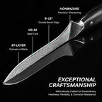 KYOKU Boning Knife - 7" - Shogun Series - Japanese VG10 Steel Core Forged Damascus Blade - with Sheath & Case