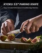 KYOKU 3.5" Paring Knife with Non-Stick Koi Scale Pattern, Japanese VG10 Stainless Steel Small Chef Knife with Sheath & Gift Box, Shogun Koi Series Full Tang Peeling Knife with Camphorwood Handle