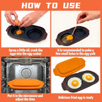 Microwave Egg Cooker - Egg Cooker Microwave, Multi-use Microwave Egg, Cooker & Poacher for Breakfast Sandwiches, Save Time,Portable,Microwave Egg Fryer for Home,Travel,Gifts(Orange)