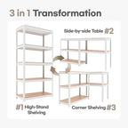 HOMEDANT House 5-Tier Laminated Metal Shelving Unit Adjustable Storage Utility Rack Heavy Duty Shelves Organization Multipurpose Shelf Kitchen Garage Pantry Closet 2Pack