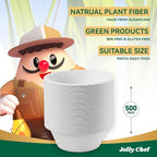 JOLLY CHEF Compostable Disposable Paper Bowl [16 oz] Heavy Duty Soup Containers [500 Pack] Biodegradable Bagasse Hot Cold Food Eco-Friendly Sugarcane Microwavable Bowls for Salad Milk Thanksgiving Day
