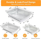 Notwoe® 55pc Disposable Aluminum Pans With Lids, 10x14 (10pc) 5.5x8.2 Square (15pc) And 4x7 Square (30pc) Combo Set, Disposable Baking and Cake Pan. (55 Pack w/Lids)