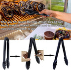 24Pcs Black Plastic Serving Utensils Disposable Serving Spoons Forks Tongs for Party Utensils Supplies for Dinner Parties Buffets Salad Noodles Soup and Weddings (Black)