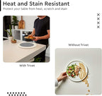 Encasa XO Round Trivet Mats for Hot Dishes with Hanging Loop | Grey Combo - Set of 3 with 7 inch Diameter | Cotton Round Thick Heat Resistant Pot Holders | Use Hot Pads Plate Mats for Hot Pots & Pans